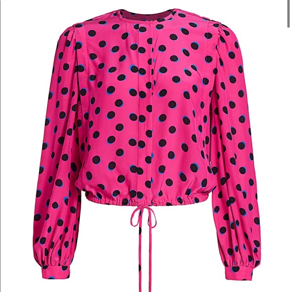 Derek Lam Tops - DEREK LAM 10 CROSBY Cropped Polka Dot Blou…